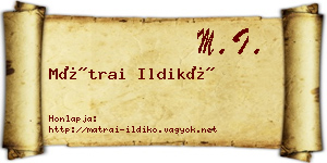 Mátrai Ildikó névjegykártya